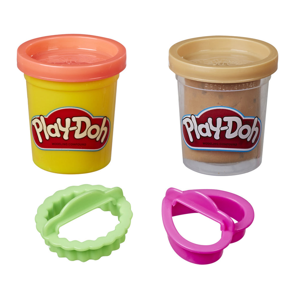 Play-doh keukencreaties koekjestrommel met 2 kleuren klei verschillende kleuren