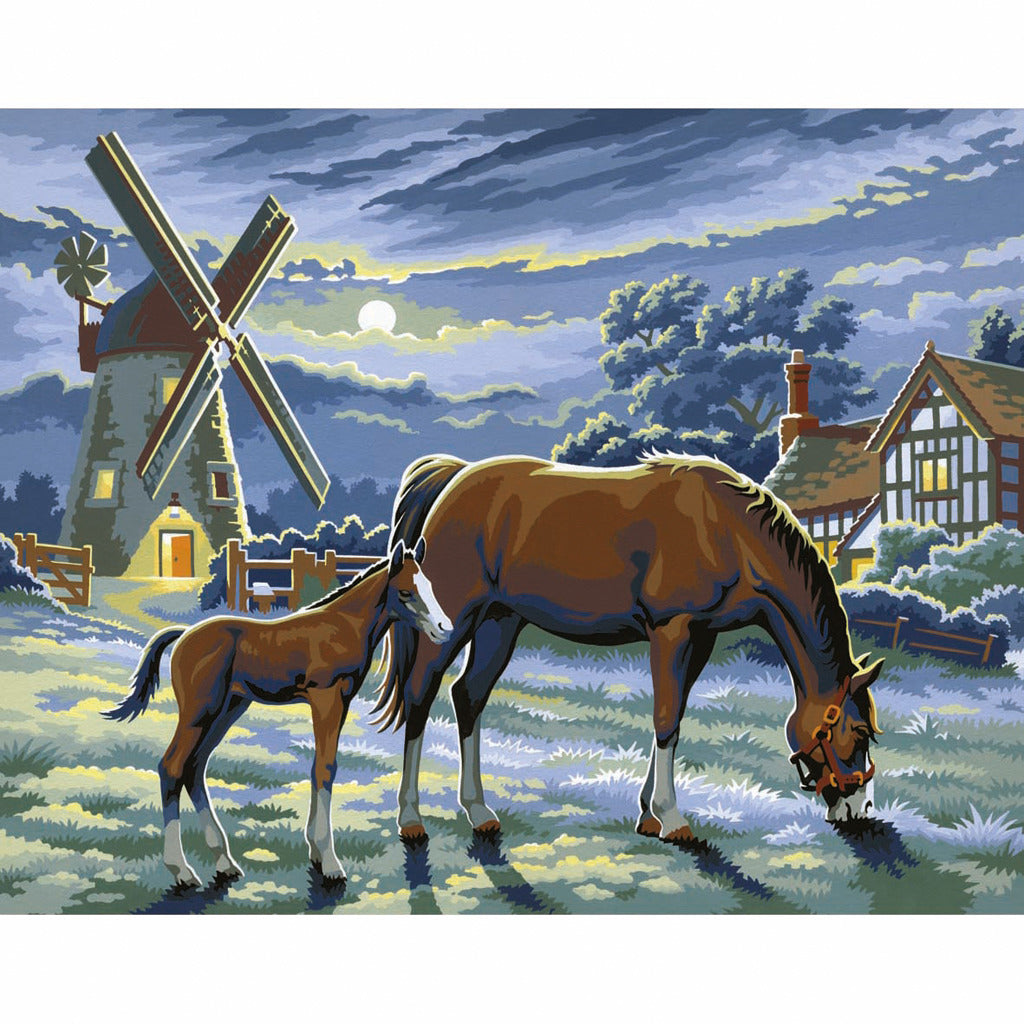 Basis Schilderen Op Nummer Paarden