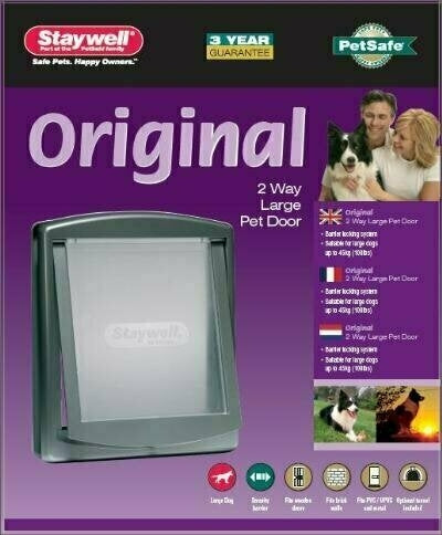 Petsafe dog flap large silver transparent