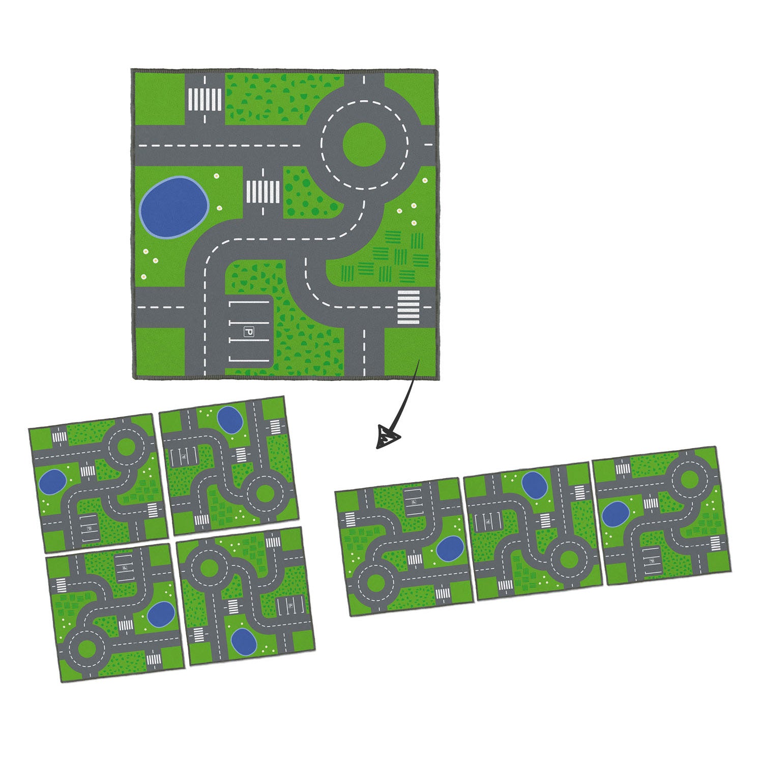 Speelkleed Verkeerswegen, 100x100cm