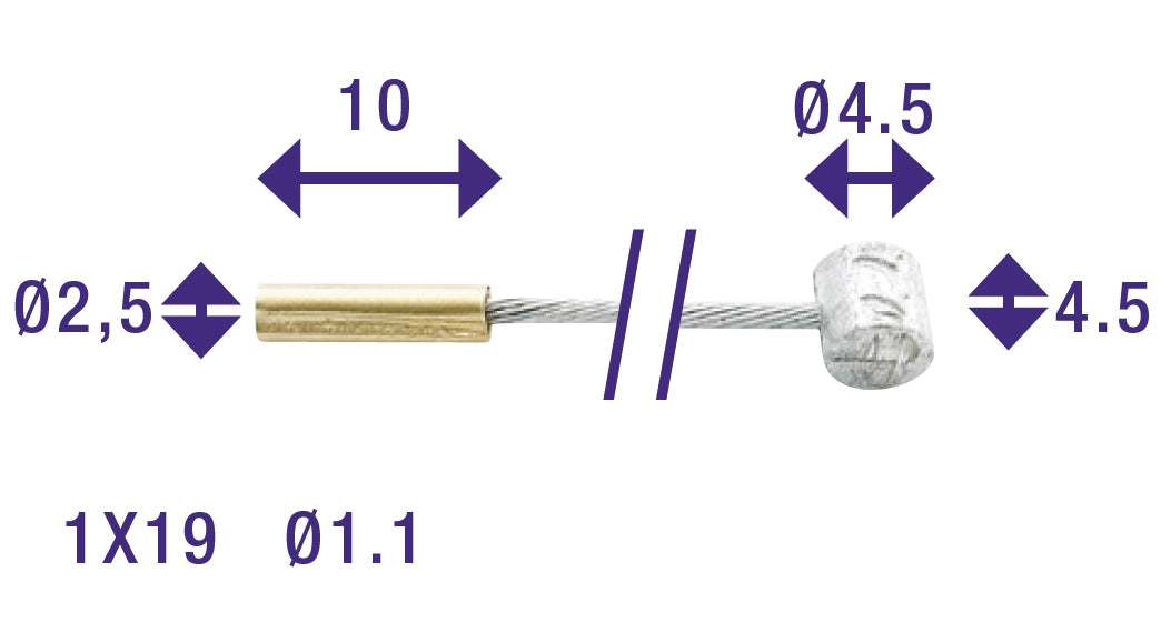 Elvedes Binnenkabel versnelling SA 2250 mm zilver 6451 18