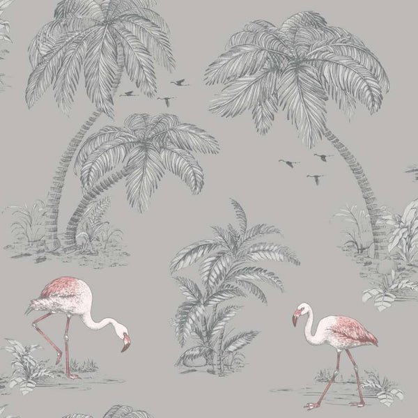 Dutch wallcoverings dutch wallcoverings behang flamingo grijs