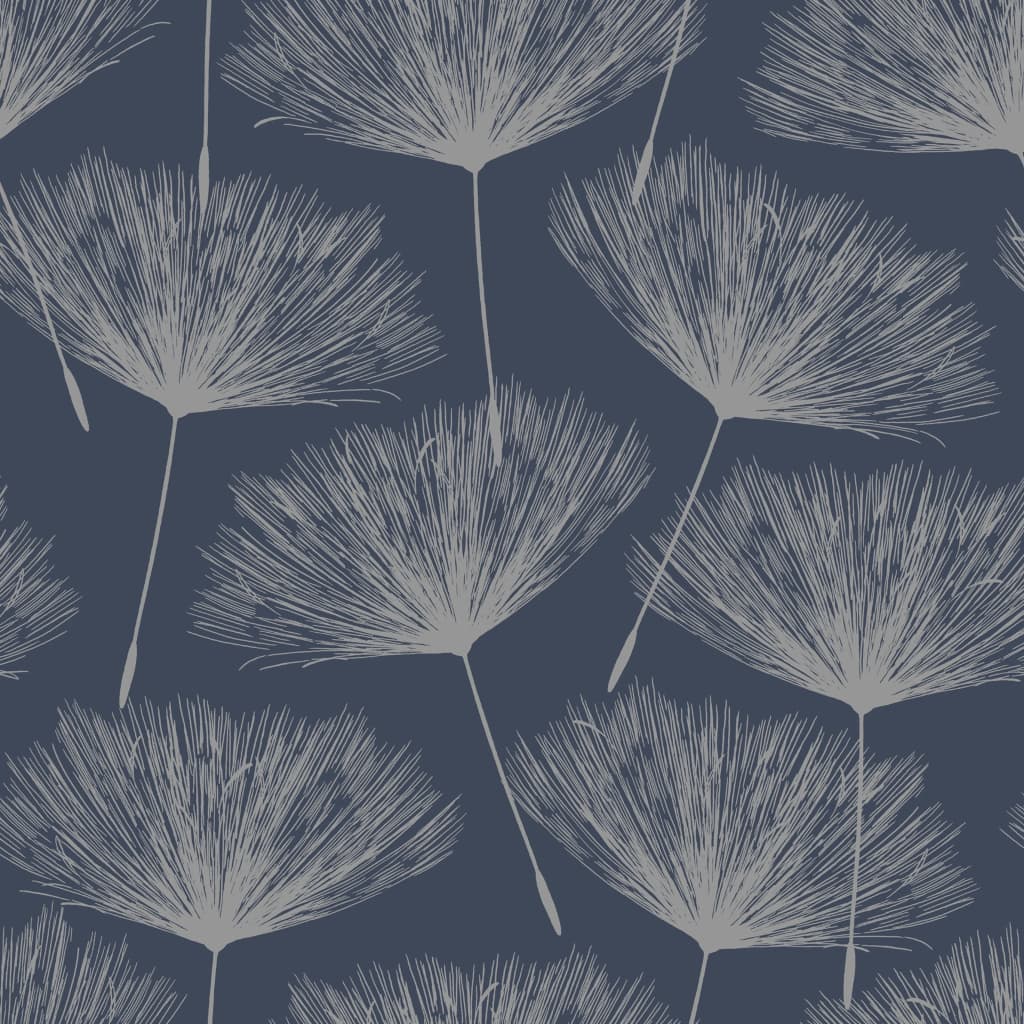 NEDERLANDSE WANDBEKLEDING NEDERLANDSE WANDBEKLEDING Behang Fleur marineblauw en grijs