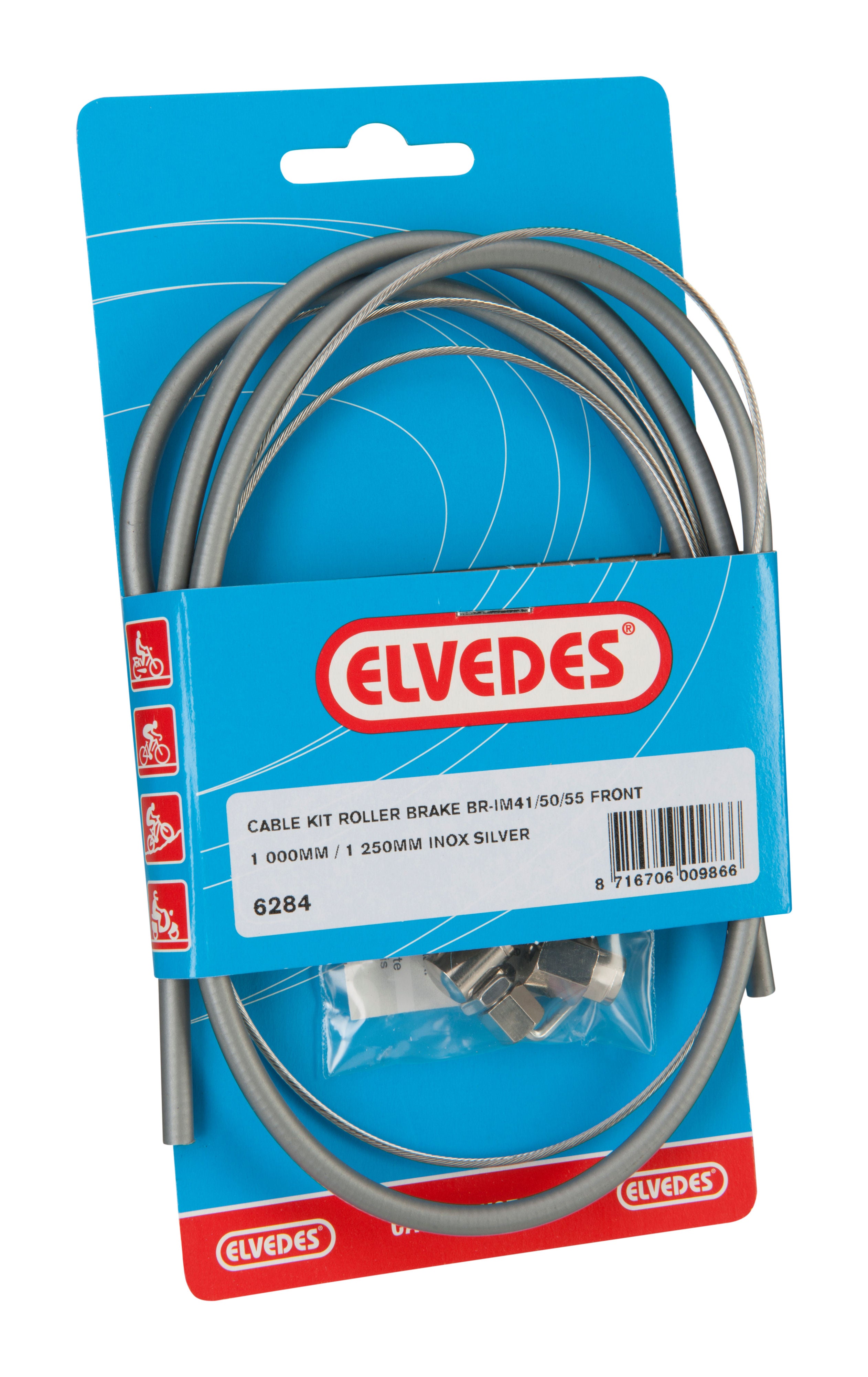 Voor remkabel nexus rollerbrake cpl. zilver6284