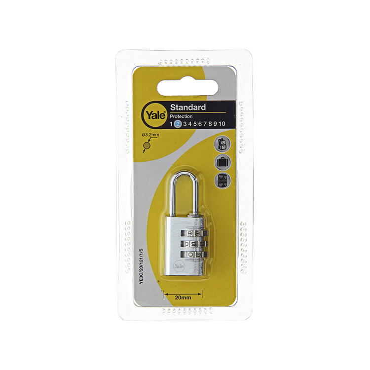 Yale 1065213 - hangslot 20mm alu zilver std | 6 stuks