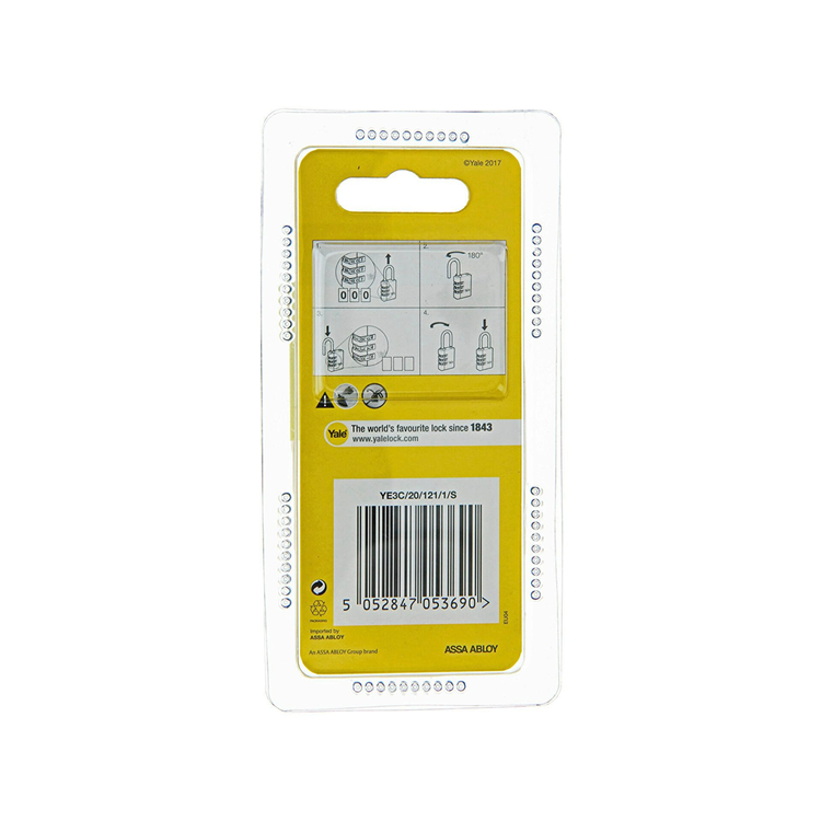 Yale 1065213 - hangslot 20mm alu zilver std | 6 stuks