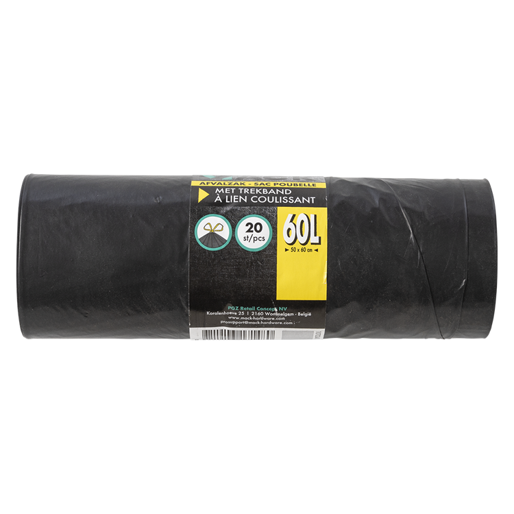 1070341 - afvalzak met trekband 60l 20st | 15 stuks