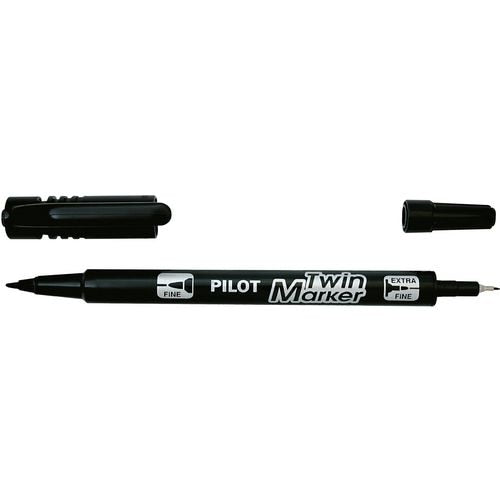 Twin marker pilot begreen 0,4mm 0,5mm zwart permanent