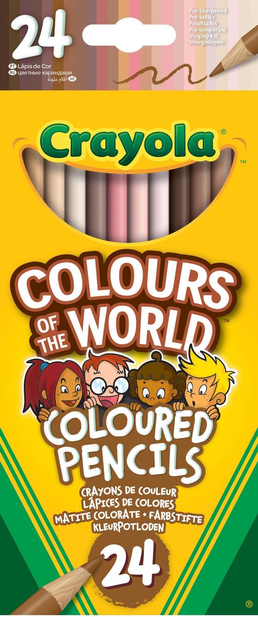 Crayola - colors of the world - kleurpotloden - 24 kleuren - voor kinderen