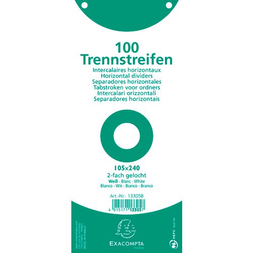 Scheidingsstroken exacompta premium 13305b kaart wit