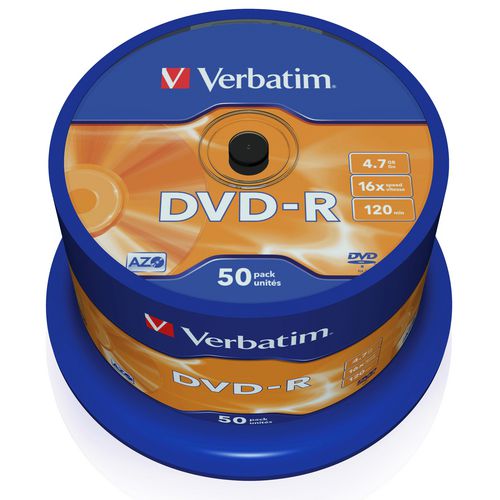 Dvd-r spindel 4,7gb verbatim 16x 50 stuk