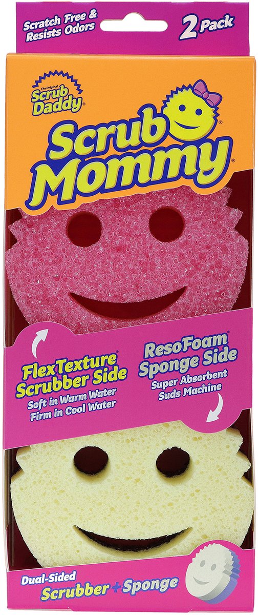 Scrub daddy scrub mommy schoonmaakspons – roze – 2 stuks