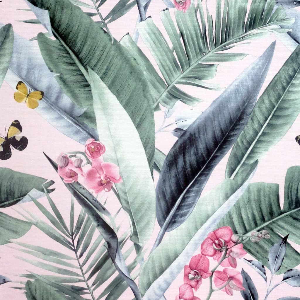 DUTCH WALLCOVERINGS DUTCH WALLCOVERINGS Behang Weelderig tropisch roze en blauw