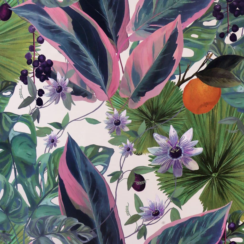 DUTCH WALLCOVERINGS DUTCH WALLCOVERINGS Behang Passiebloem wit en groen