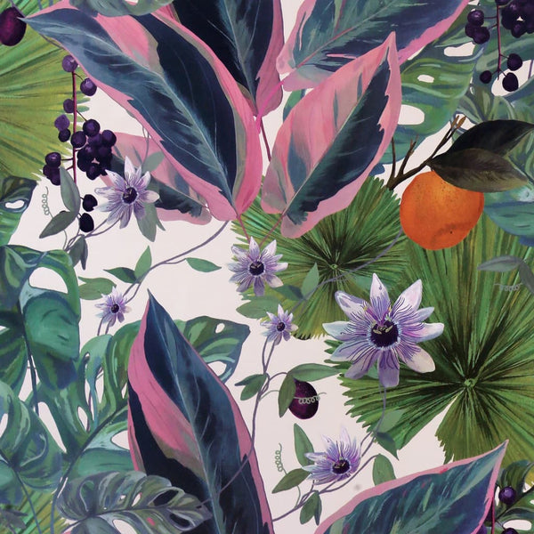 Dutch wallcoverings dutch wallcoverings behang passion flower wit en groen