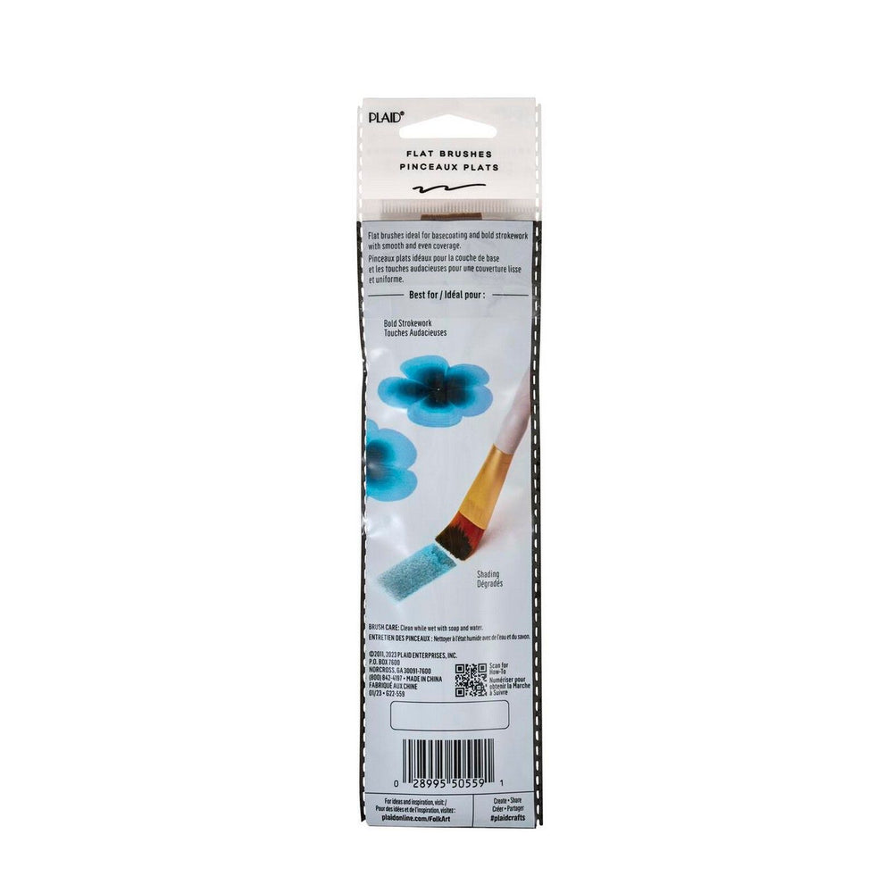 Folkart • brown nylon brush set 3pcs
