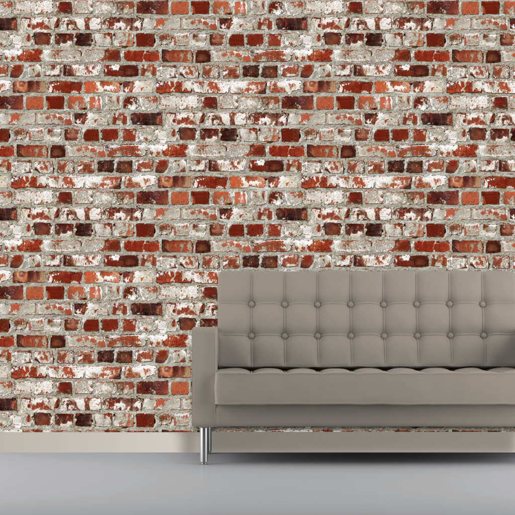 Nederlandse wandbekleding behang baksteen rood