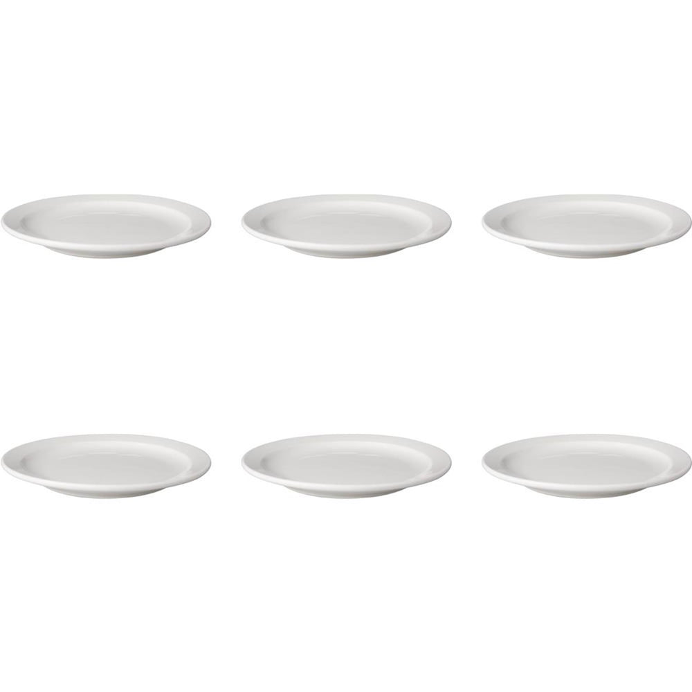 Mammoet bord smalle rand budgetline porselein wit 21cm (set van 6)
