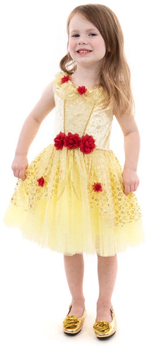 Little adventures - yellow beauty party jurk – maat m (98-104) 98 104
