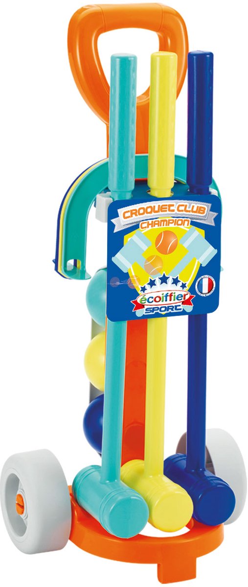 Ecoffier ecoiffier croquet set - croquetspel - 3 ballen, 3 hamers en 6 poortjes