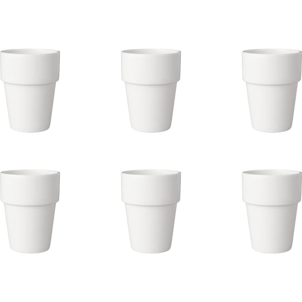 Mammoet melkbeker budgetline porselein 190ml wit (set van 6 ) dia7.5xh10