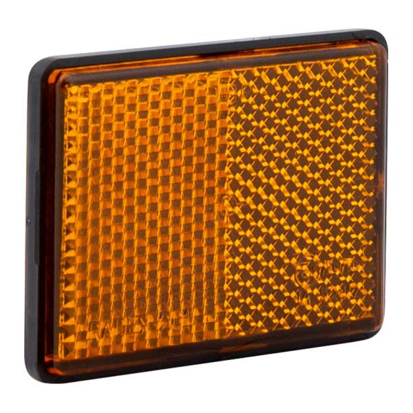 Reflector rechthoek oranje plak 62 x 45 mm.