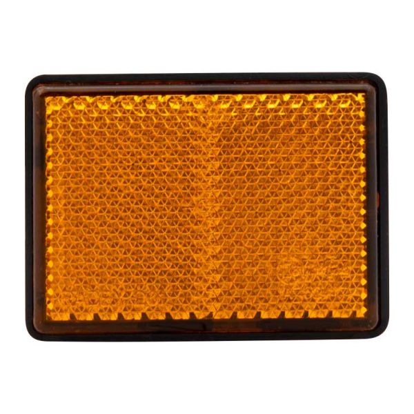 Reflector rechthoek oranje plak 62 x 45 mm.