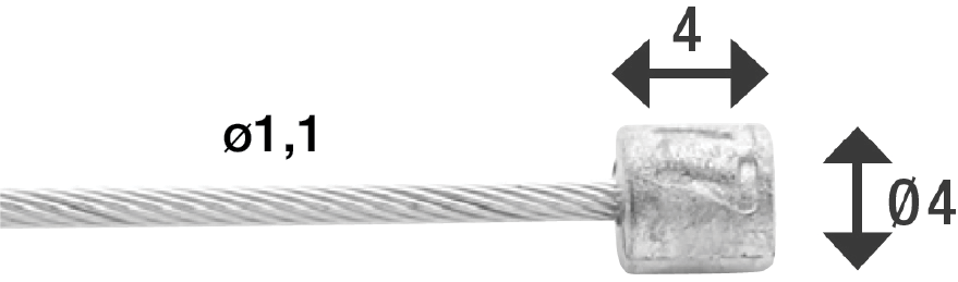 Elvedes schakel binnenkabel 2250 mm 7 x 7 draads rvs ø1,1mm met n-nippel ø4 x 4mm (doos à 100 stuks) - zilver