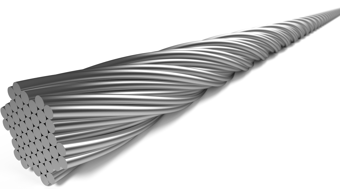 Elvedes schakel binnenkabel 2250 mm 7 x 7 draads RVS ø1,1 mm met n-nippel ø4,5 × 4,5 (doos à 50 stuks) - zilver