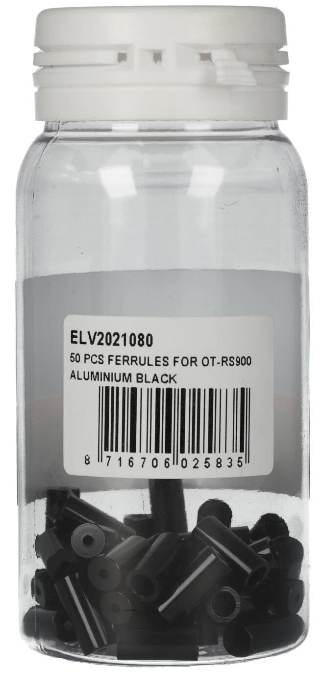 Kabeleindhoedjes voor ot-rs900 elvedes van ø3,65 tot ø5.5mm x 12mm - zwart (50 stuks)