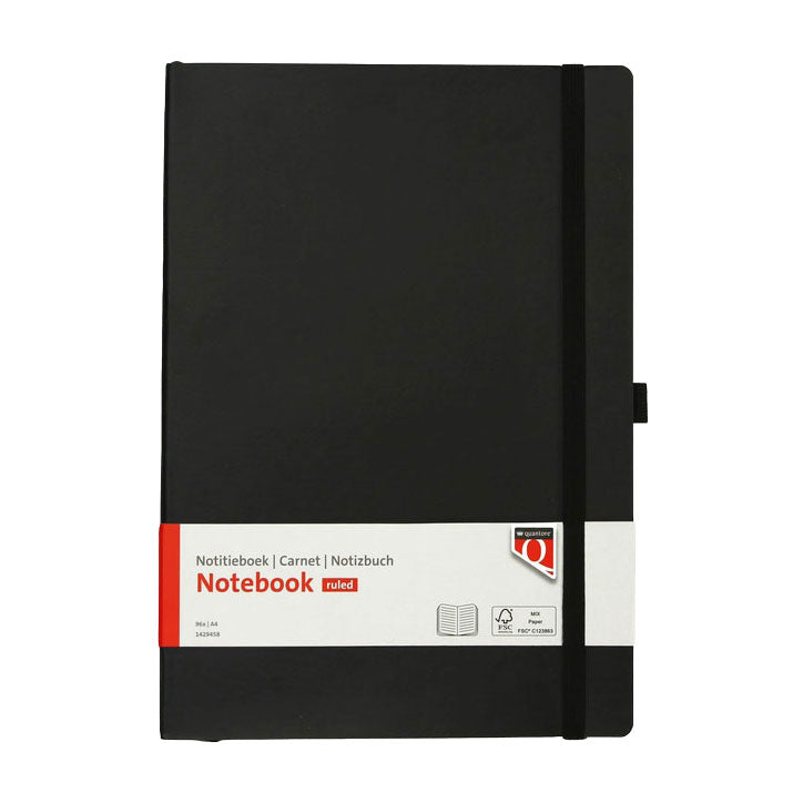 Quantore notitieboek a4 flex lijn 192blz 80gr zwart
