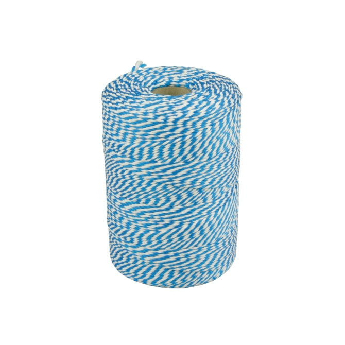 Quantore touw katoen 45meter 50gr blauw wit