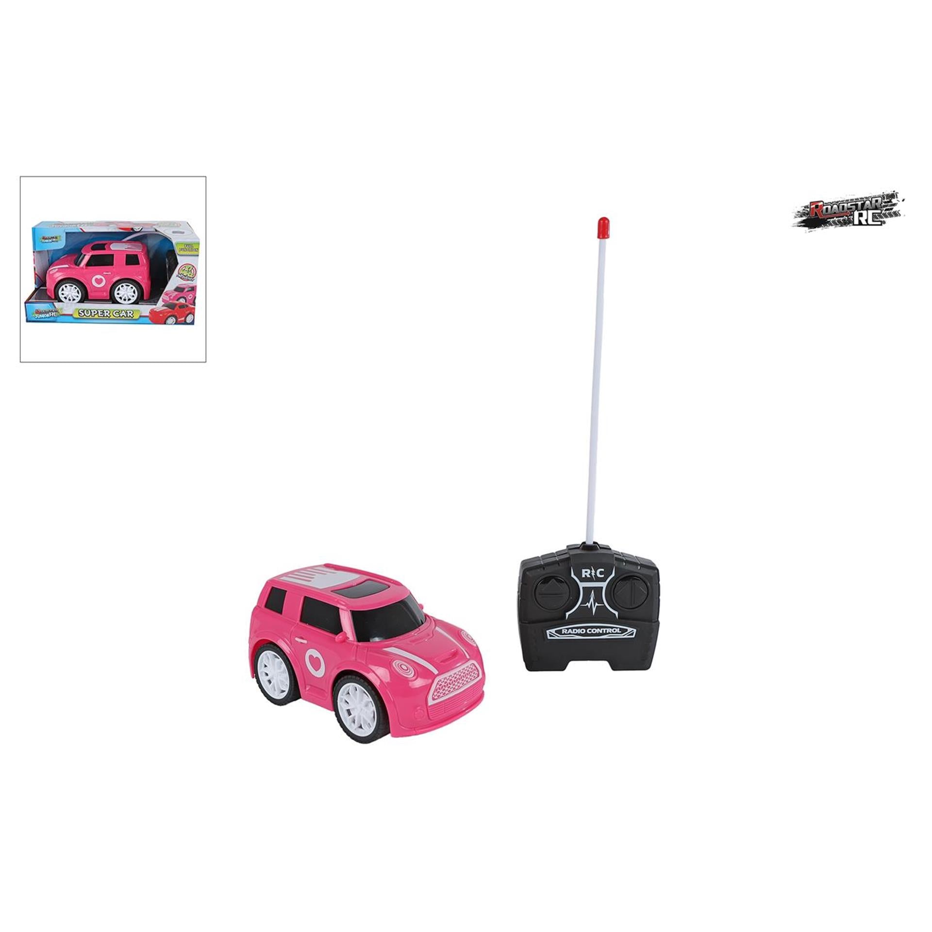 Rc roadstar auto 27mhz roze 13,5cm