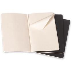 Moleskine notitieboek geruit zwart 3 stuks