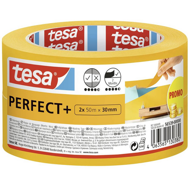 Tesa 1070948 - masking tape perfect + 2 x50m x 30mm promo | 6 stuks