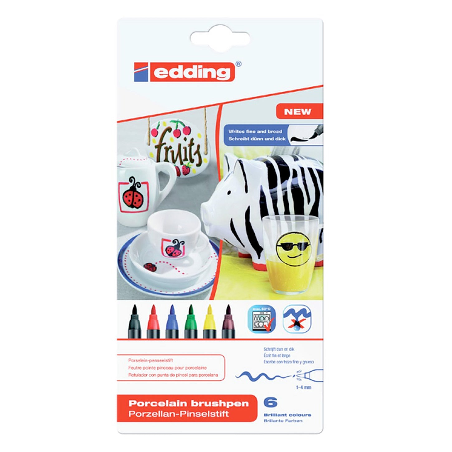 Quantore viltstift brushpen edding 4535 porselein familie