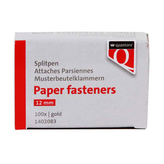 Quantore splitpen goud 12mm, 100st.