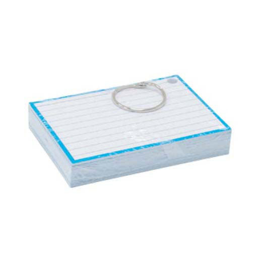 Quantore flashcards a7 blauw incl. clipring 50 vellen