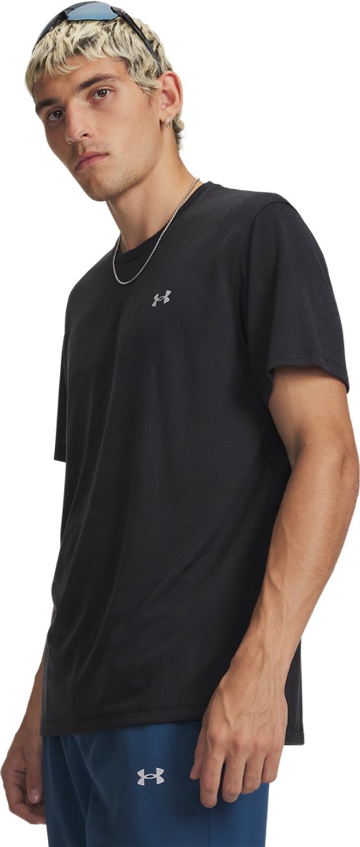 Under armour ua velociti ss-blk heren sportshirt - zwart - reflecterend l