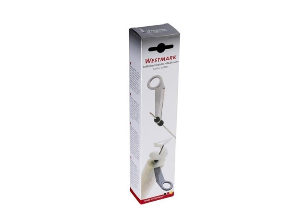 Westmark spiraalsnijder met lange centreerstaaf, lengte: 24 cm, roestvrijstalen mes aluminium, zilver grijs, 51302260