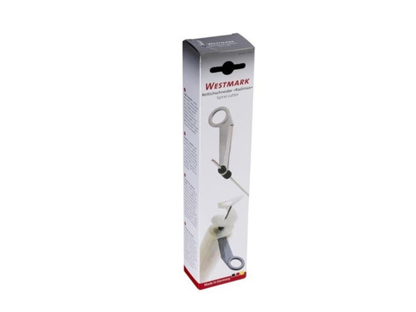 Westmark spiraalsnijder met lange centreerstaaf, lengte: 24 cm, roestvrijstalen mes aluminium, zilver grijs, 51302260