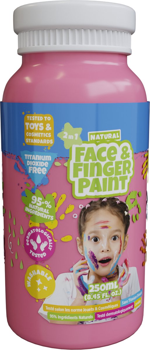 Boti natuurlijke gezichtsvingerverf fles - roze, 250ml
