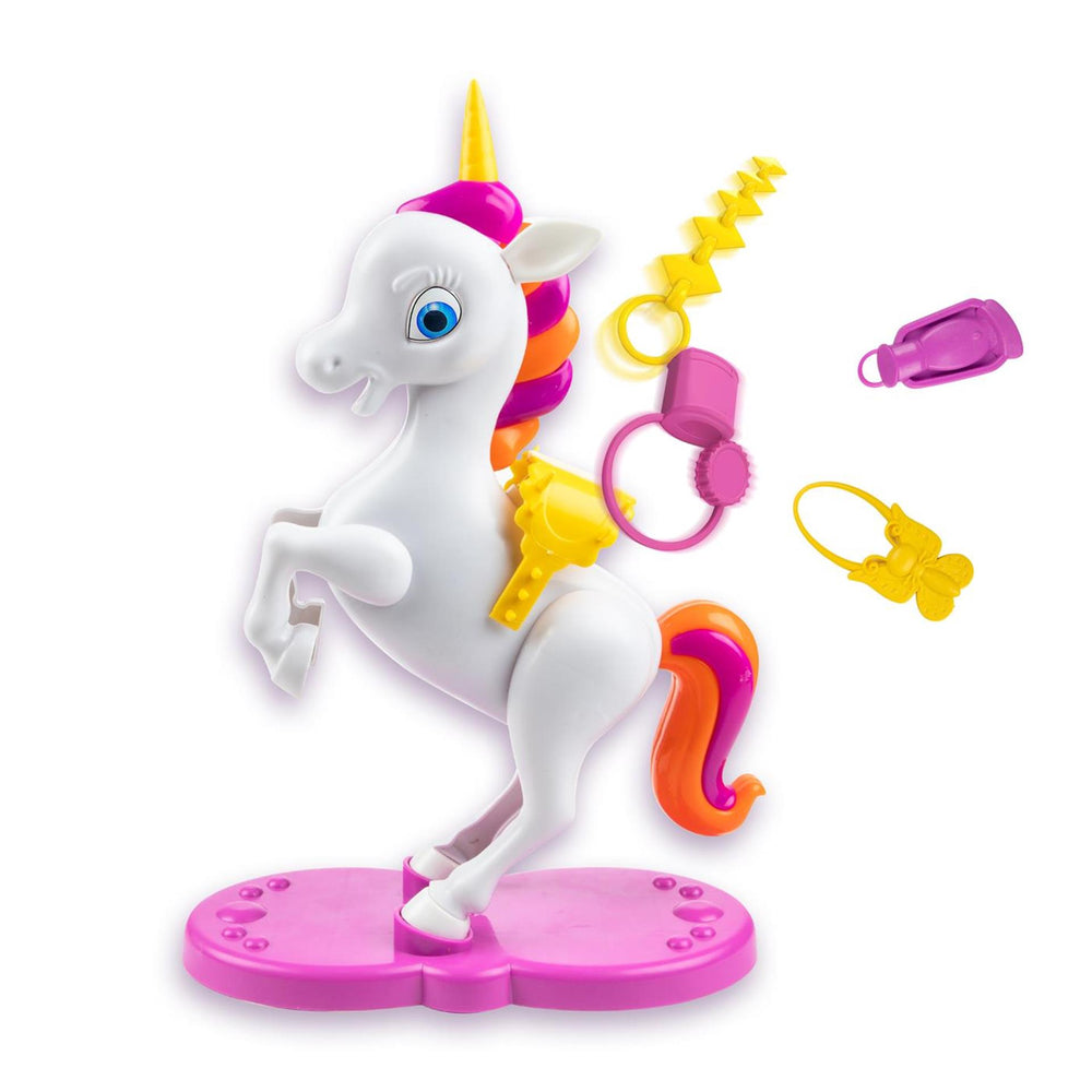 Toi-toys spel bokkende eenhoorn-met zadel+12st bagage