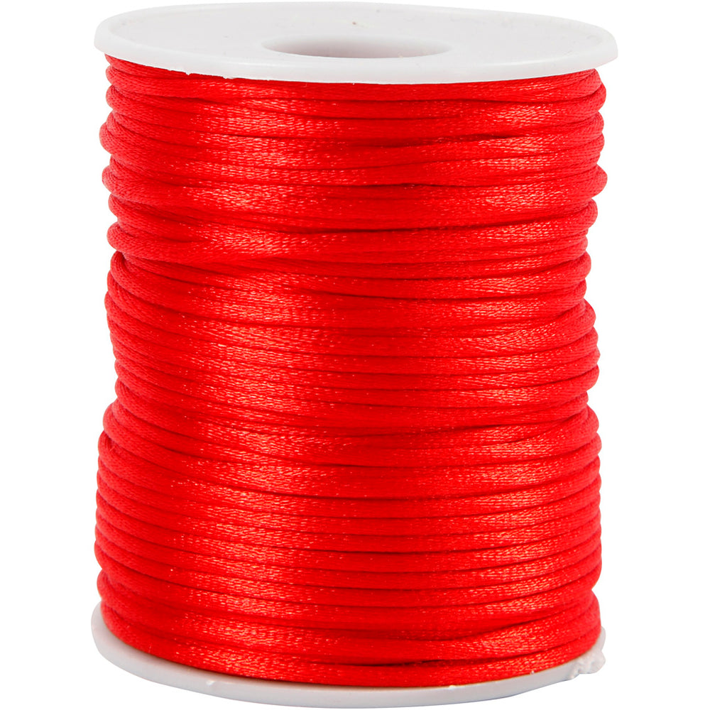 Creatief bedrijf satijnkoord rood, 50m