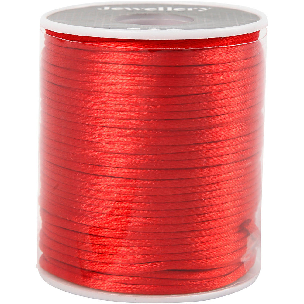 Creatief bedrijf satijnkoord rood, 50m