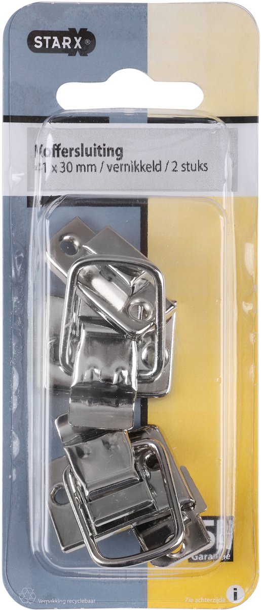 Starx koffersluiting vernikkeld - 41 x 30 mm