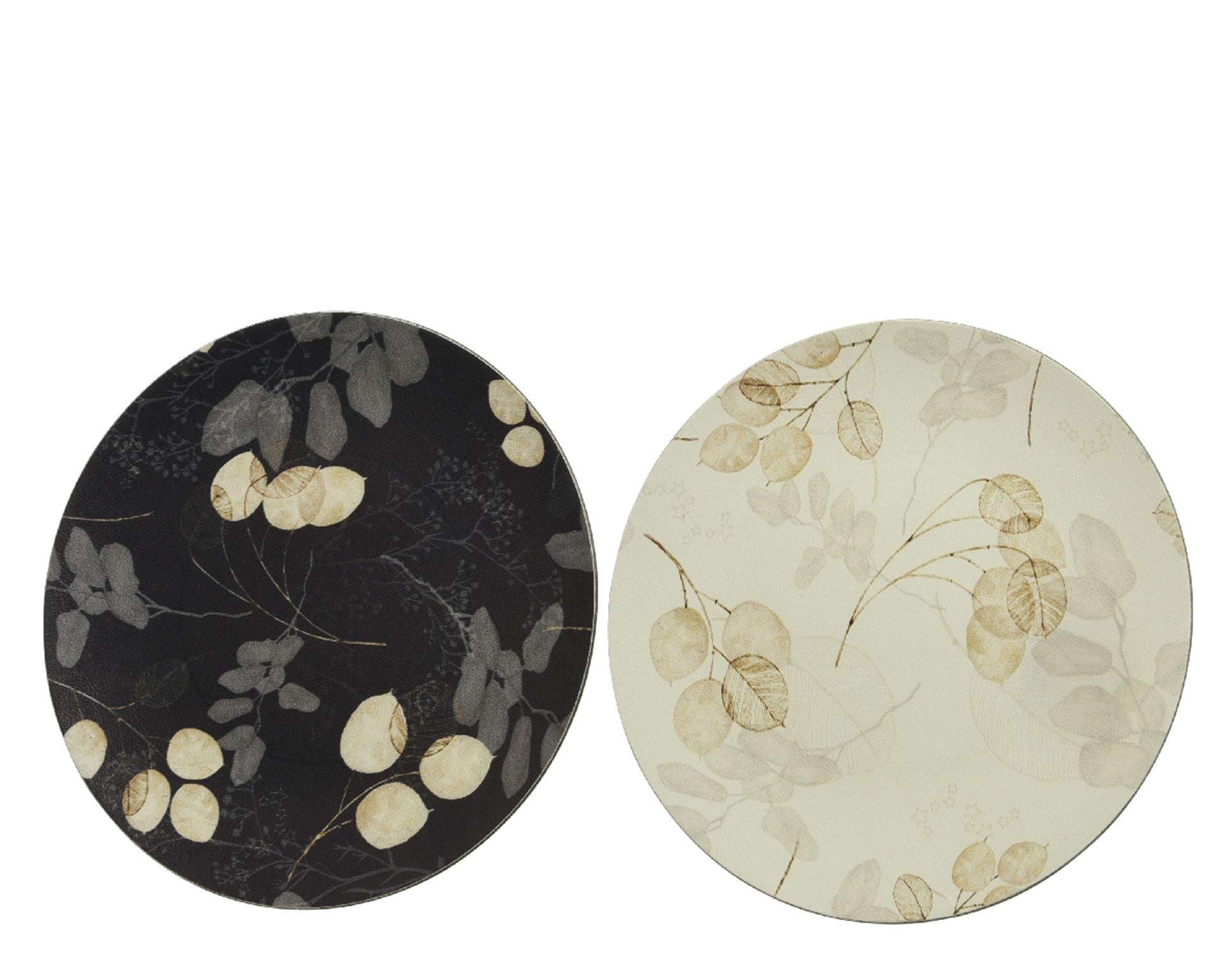 Decoris decoschaal leer met print ø33cm