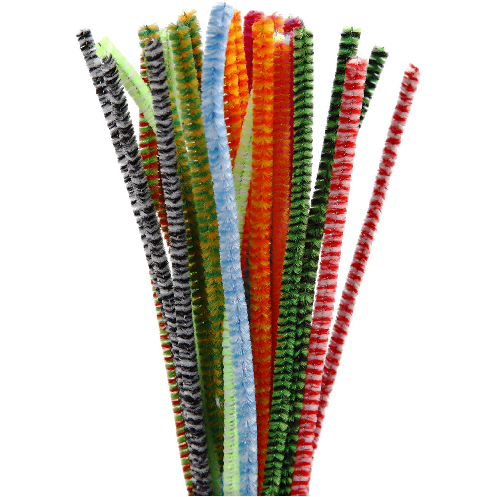 Chenille - Meerdere kleuren, 30st.