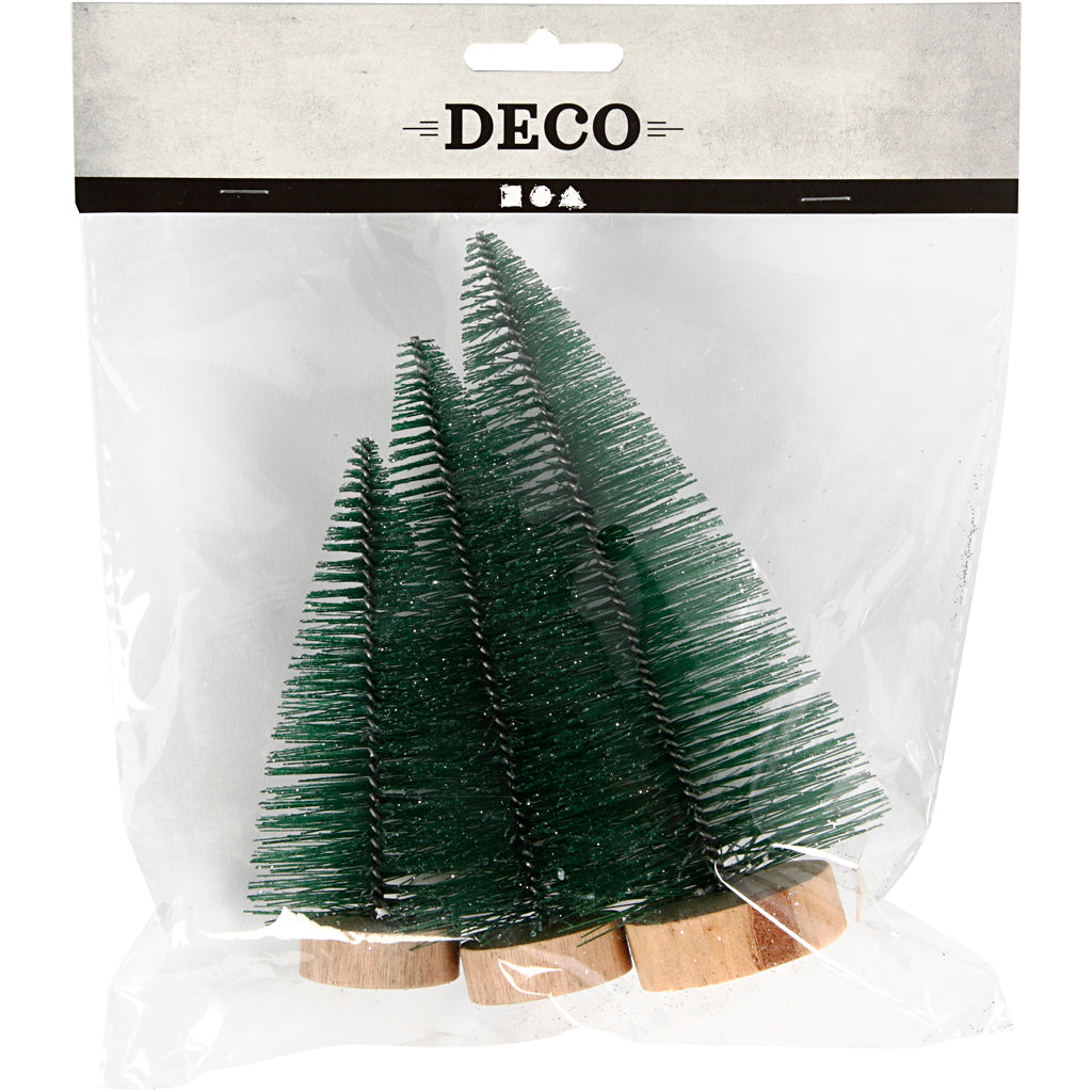 Creatief bedrijf kerstbomen duikers met houten staander, 3st.