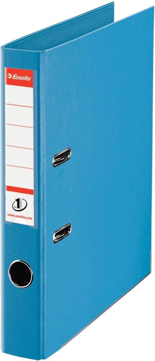 Esselte no.1 power kunststof a4 ordner met etikethouder - 2-rings - rugbreedte van 50mm - capaciteit van 350 vel - lichtblauw